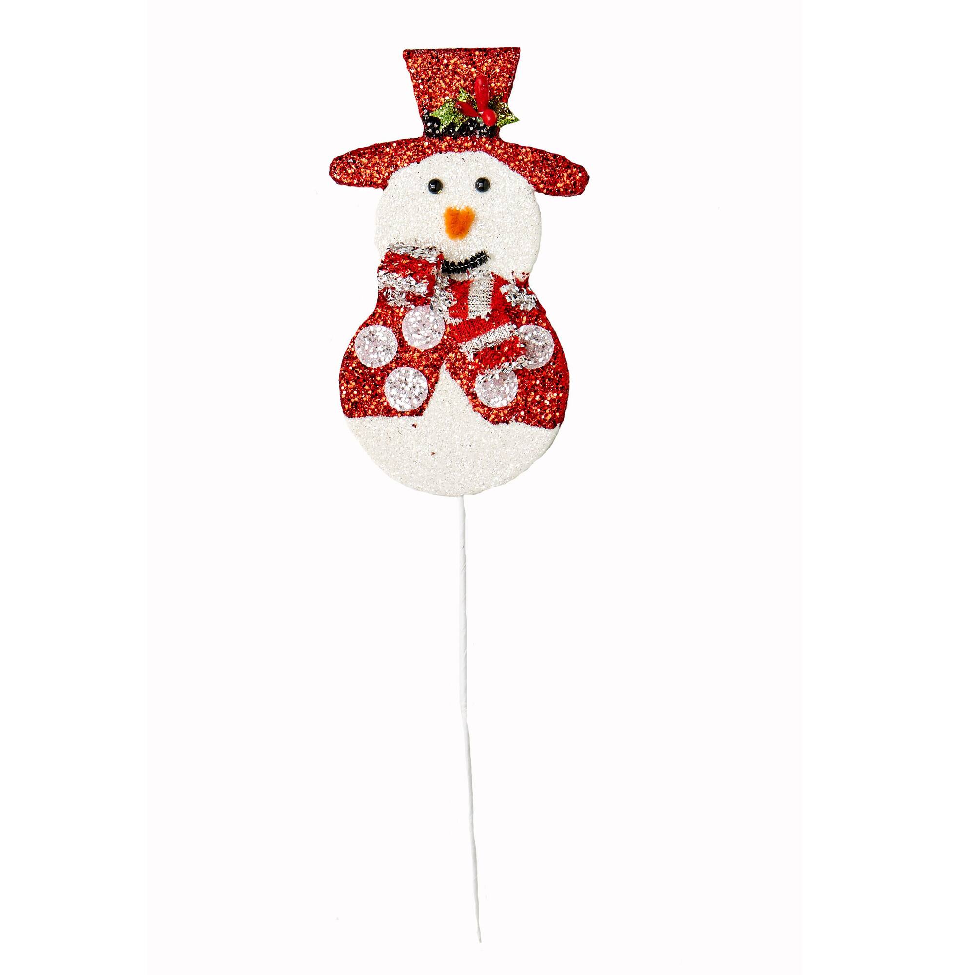12" Christmas Snowman Pick